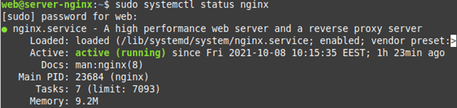 systemclt status nginx