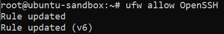 ufw allow open ssh