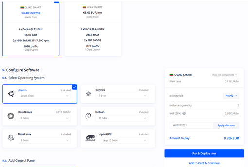 Deploy two VPS servers