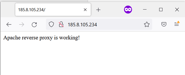 Apache reverse proxy working