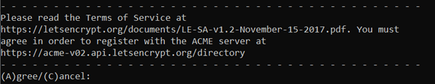 Certbot agree to terms of service