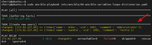 Create new Linux users with additional attributes using Ansible loops