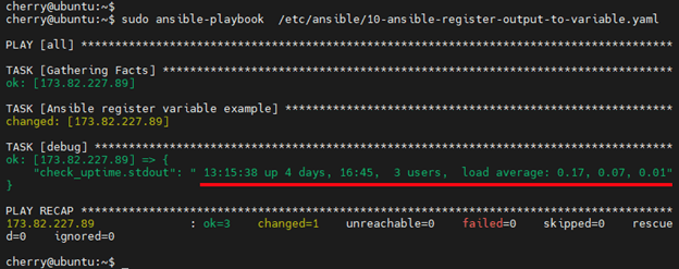 Using Ansible register module