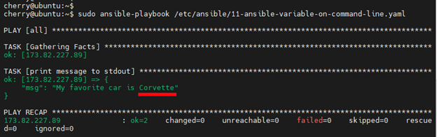 Print Ansible variable from a playbook