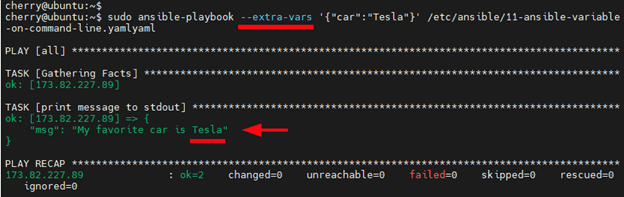 Overwrite Ansible variable by pasing a new value upon runtime