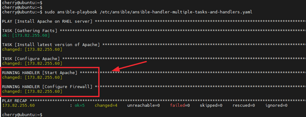 The order of execution of Ansible handlers