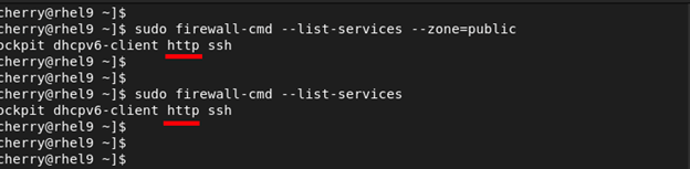 firewall-cmd --list-services