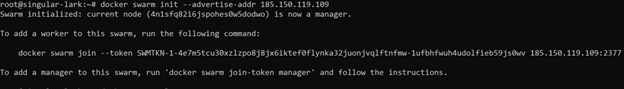 docker swarm init