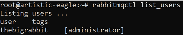 RabbitMQ list users