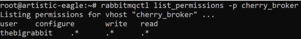 RabitMQ list permissions