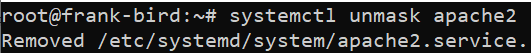 systemctl unmask apache2