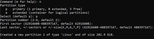 see full fdisk output