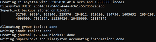 format new partition to ext4 file system