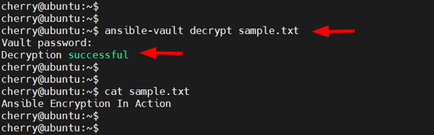 ansible-vault decrypt