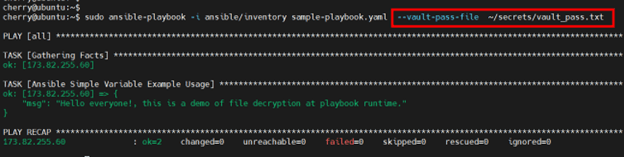 Ansible vault with a password file