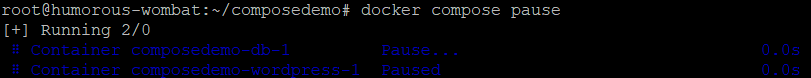 docker compose pause