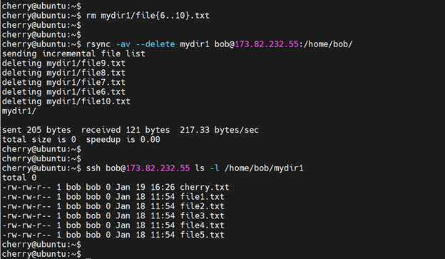 List remote files using SSH