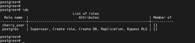 List Postgres roles