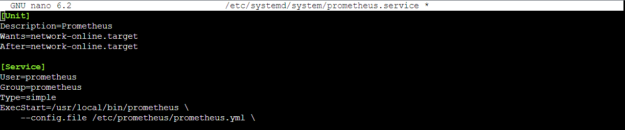 Prometheus systemd service file