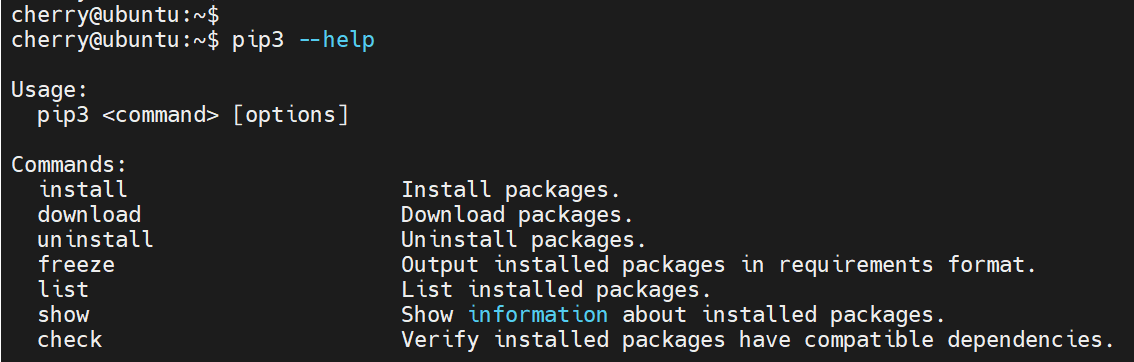 pip3 --help