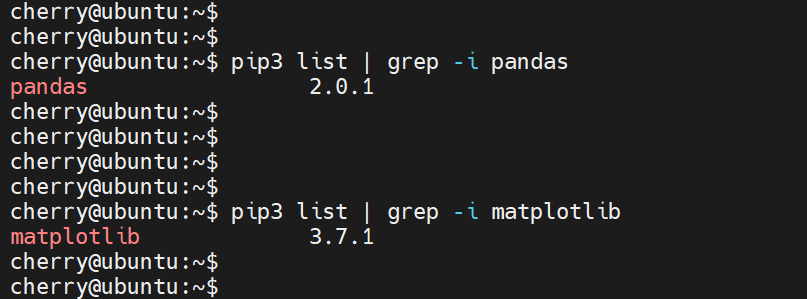 pip3 list | grep -i matplotlib