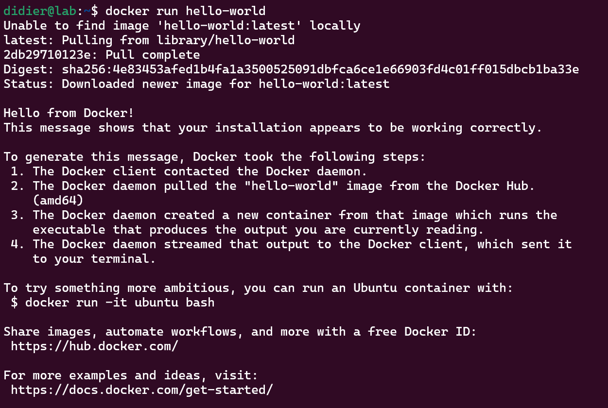 docker hello-world