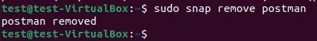 remove postman using snap package manager example