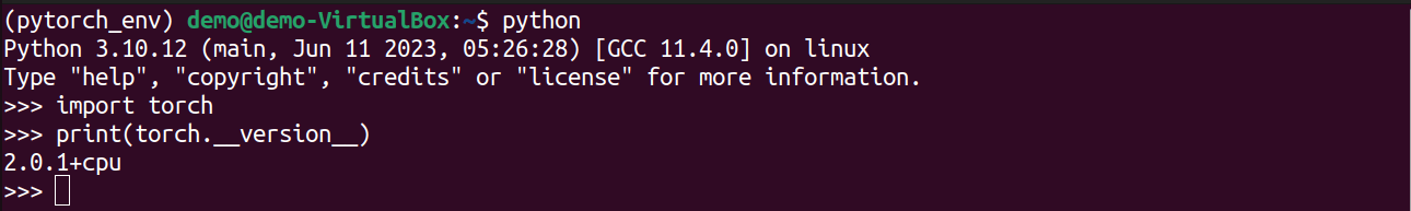 Verify that PyTorch has been installed