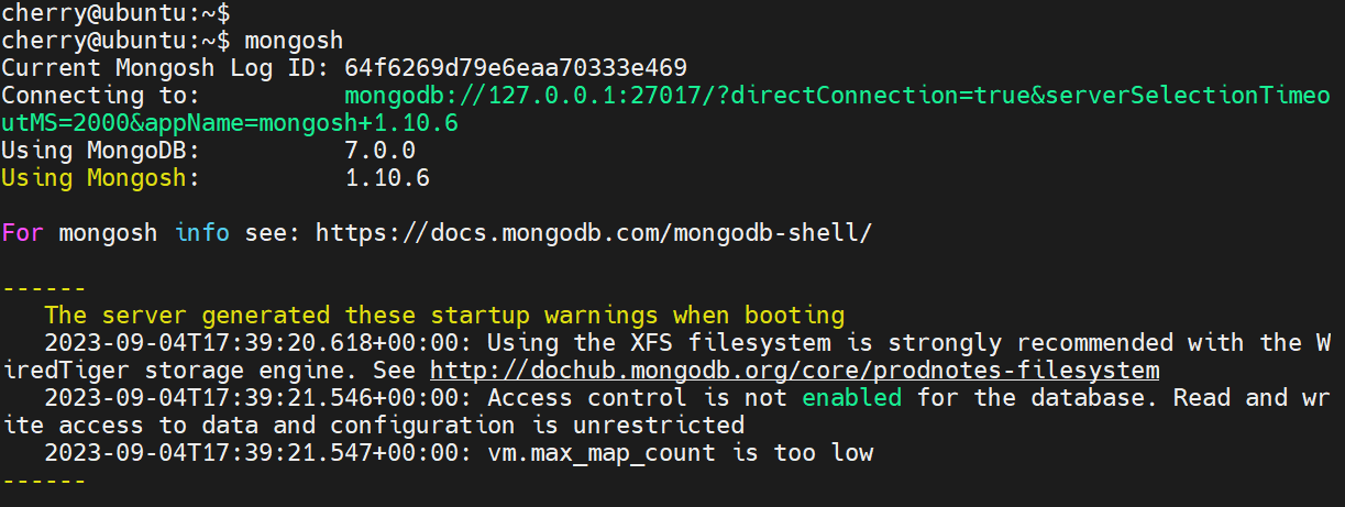 check mongodb status information