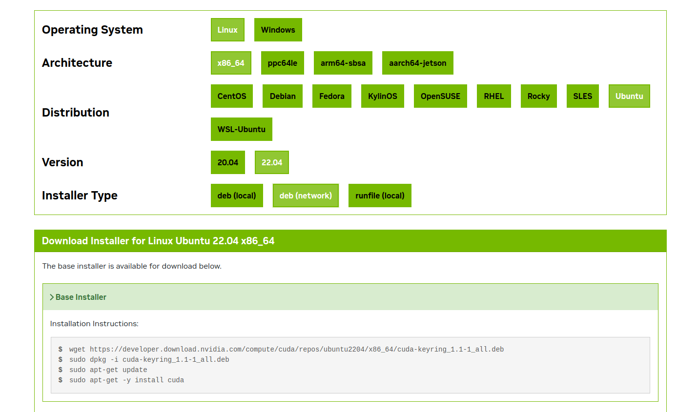 CUDA toolkit download