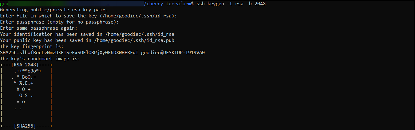 Generate SSH key pair