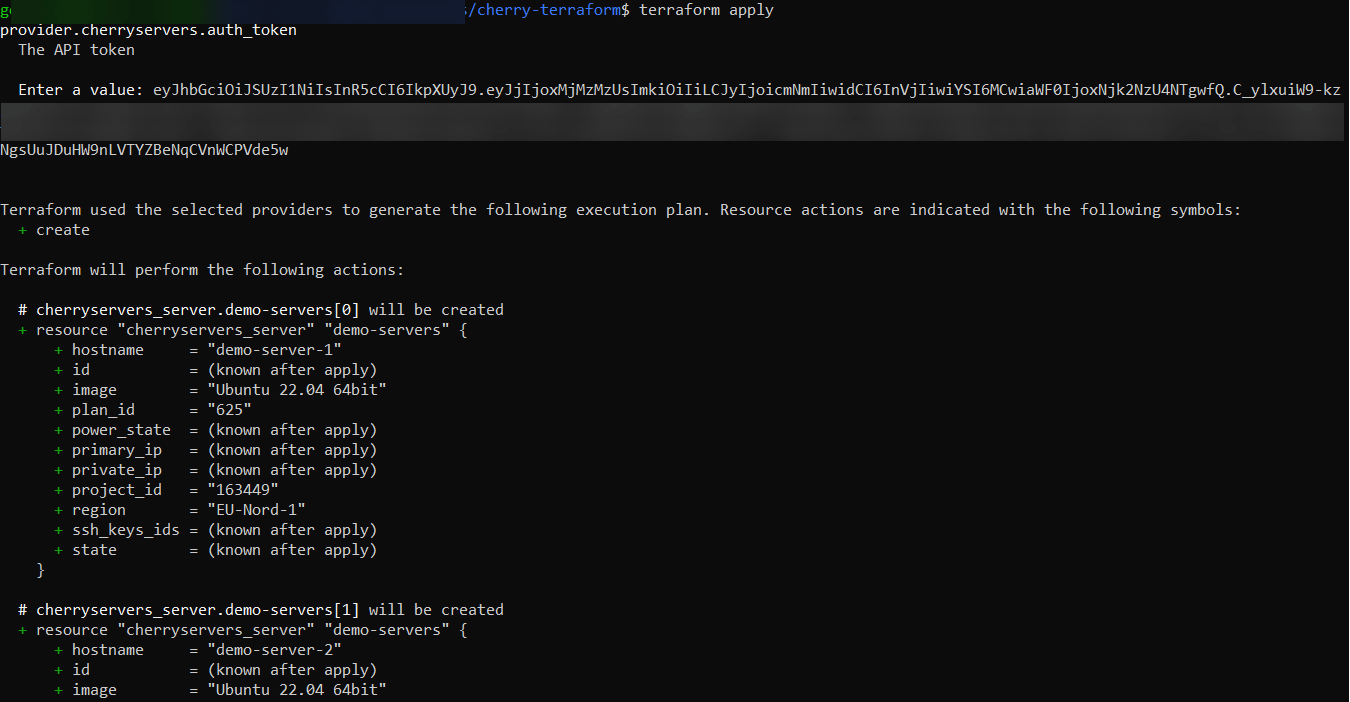 Apply the changes using the terraform apply command