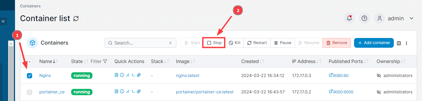 docker-stop-nginx-container