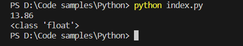 output of float function with floating value