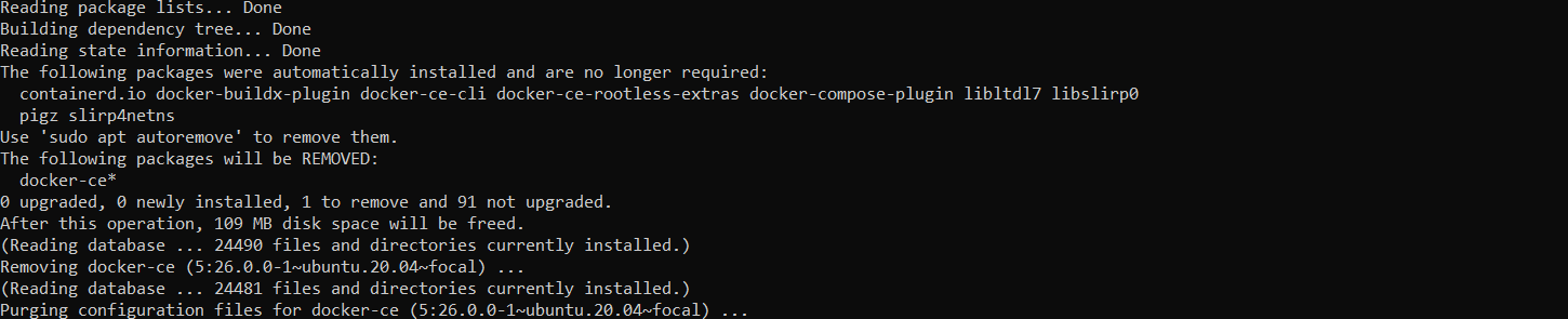 Removing Docker package