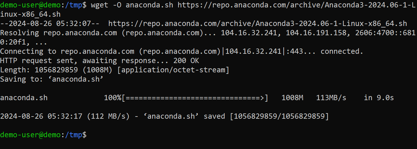 Download Anaconda installer script