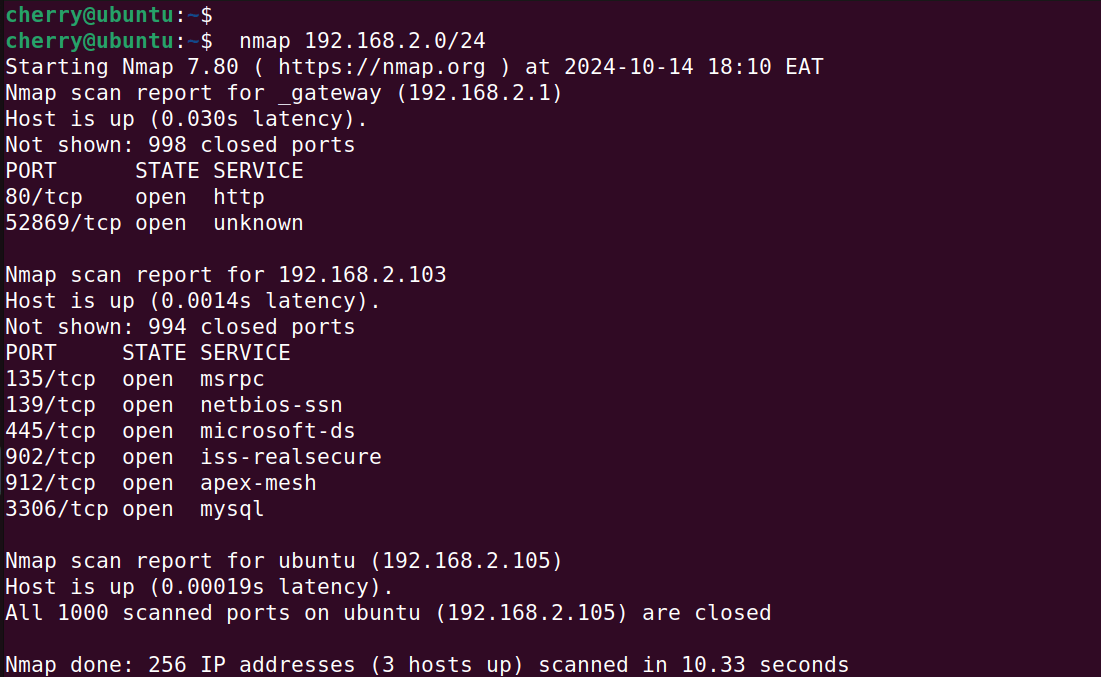 nmap-command-scan-entire-subnet