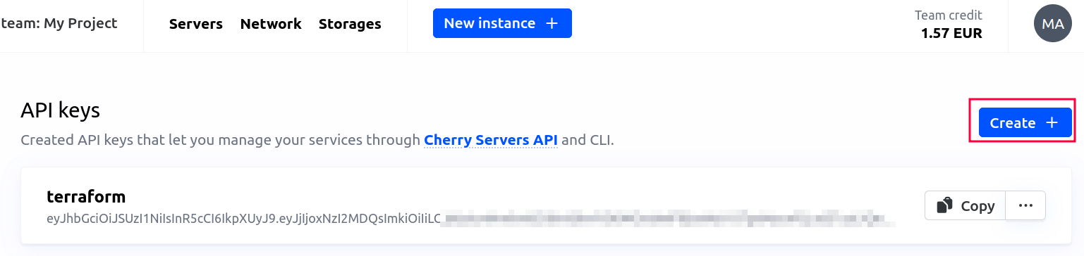 Get API key