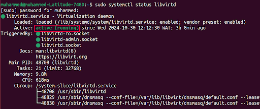 libvirtd running